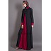 Casual Abaya - Contrast Yoke Black-Maroon Casual Abaya - Contrast Yoke Black-Maroon